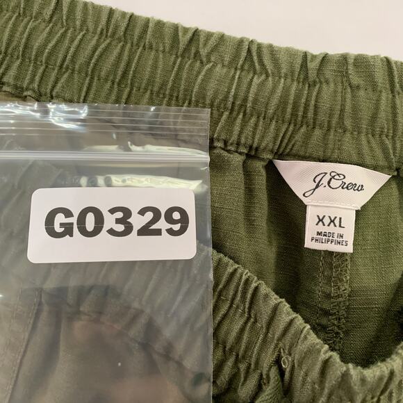 J.Crew XXL Seaside Linen Blend Shorts Green Pull On Drawstring Comfort Plus Size - Picture 4 of 11